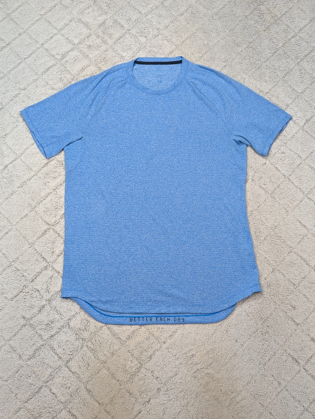 Lululemon Shirt Mens Xl Blue Poolside Drysense Training Short Sleeve Gym Run